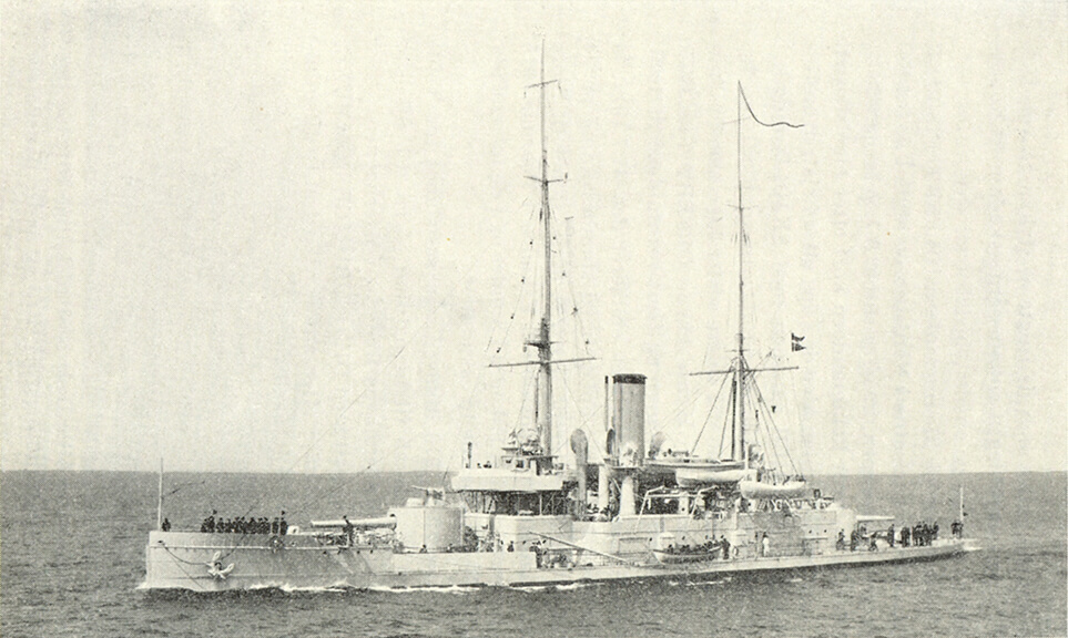 Kystforsvarsskibet "Olfert Fischer" fotgraferet i 1913. Foto: Forsvaret